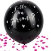 Ballon Gonflable G Ant Noir Fille Ou Gar On Confettis Rose