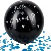 Ballon Gonflable G Ant Noir Fille Ou Gar On Confettis Bleus