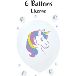 Ballon Gonflable Imprim Licorne 30 Cm X 6 Pi Ces