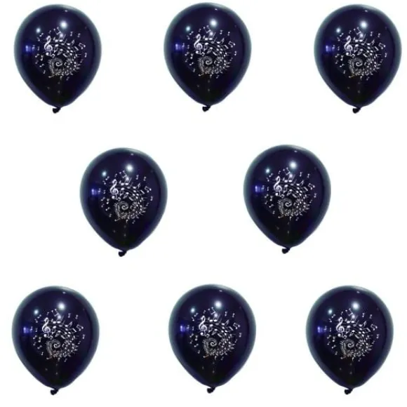 Ballon Gonflable Note De Musique Noir X 8