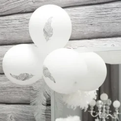 Ballon Gonflable Plume Argent X 8 Pi Ces