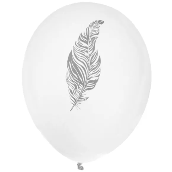 Ballon Gonflable Plume Argent X 8 Pi Ces