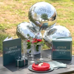 Ballon Gonfler G Ant Joyeux Anniversaire Bleu Canard 45 Cm