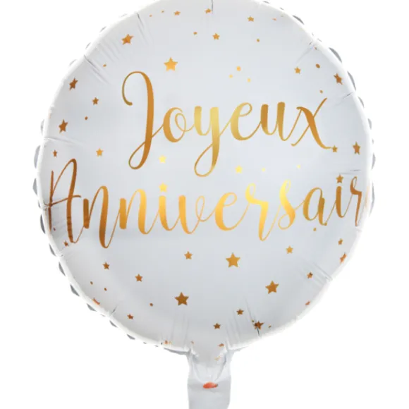 Ballon Imprim Joyeux Anniversaire Or 45 Cm