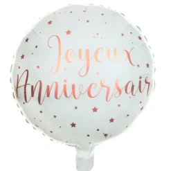 Ballon Imprim Joyeux Anniversaire Rose Gold 45 Cm
