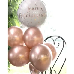 Ballon Imprim Joyeux Anniversaire Rose Gold 45 Cm