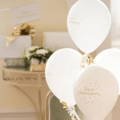 Ballon Joyeux Anniversaire M Tallis Or X8 Pi Ces