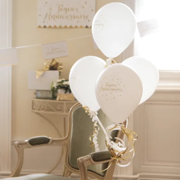 Ballon Joyeux Anniversaire M Tallis Or X8 Pi Ces