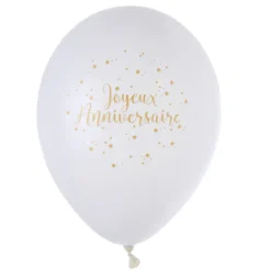 Ballon Joyeux Anniversaire M Tallis Or X8 Pi Ces