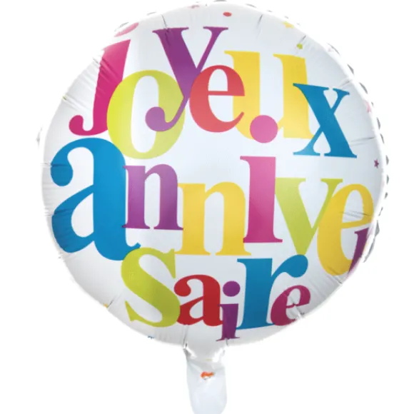 Ballon Joyeux Anniversaire Festif 45 Cm