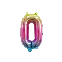 Ballon Mylar Chiffre 0 Iris Pastel 36 Cm