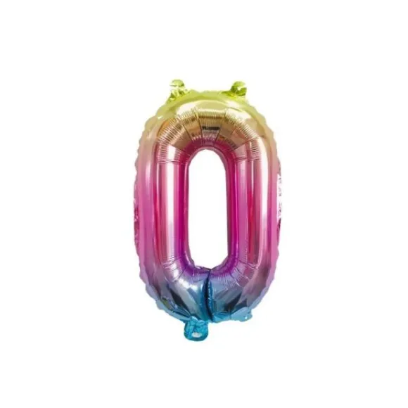 Ballon Mylar Chiffre 0 Iris Pastel 36 Cm