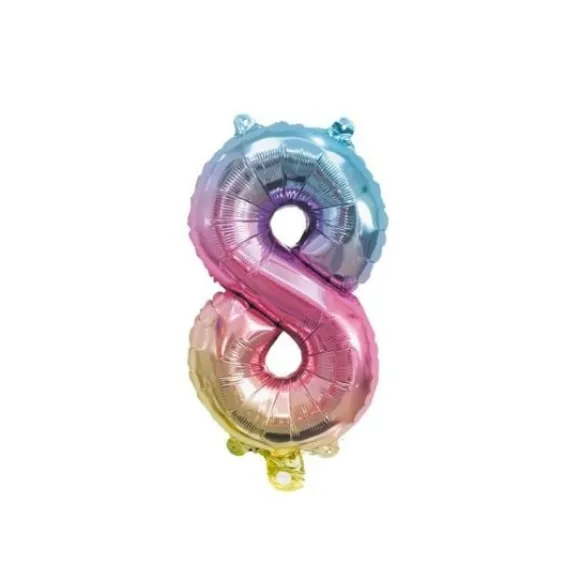 Ballon Mylar Chiffre 8 Iris Pastel 36 Cm