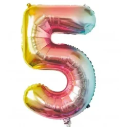 Ballon Mylar Chiffre 5 Iris Pastel 86 Cm