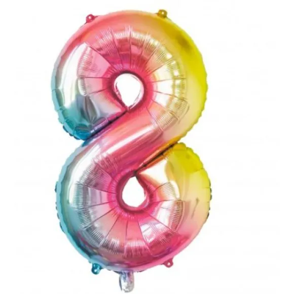 Ballon Mylar Chiffre 8 Iris Pastel 86 Cm