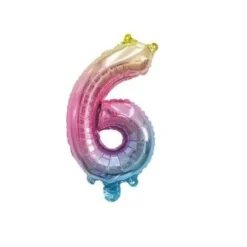 Ballon Mylar Chiffre 6 Iris Pastel 36 Cm