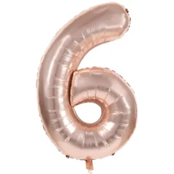 Ballon Mylar Chiffre 6 Rose Gold 86Cm