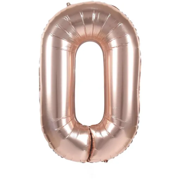 Ballon Mylar Chiffre 0 Rose Gold 86Cm