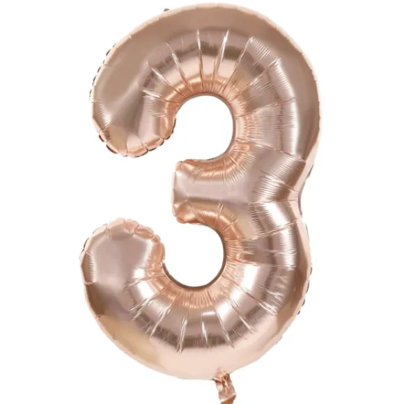 Ballon Mylar Chiffre 3 Rose Gold 86Cm