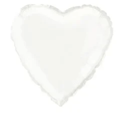 Ballon Mylar Coeur Blanc 45 Cm