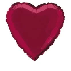 Ballon Mylar Coeur Bordeaux 45 Cm