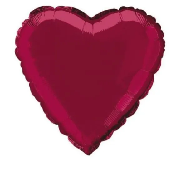 Ballon Mylar Coeur Bordeaux 45 Cm