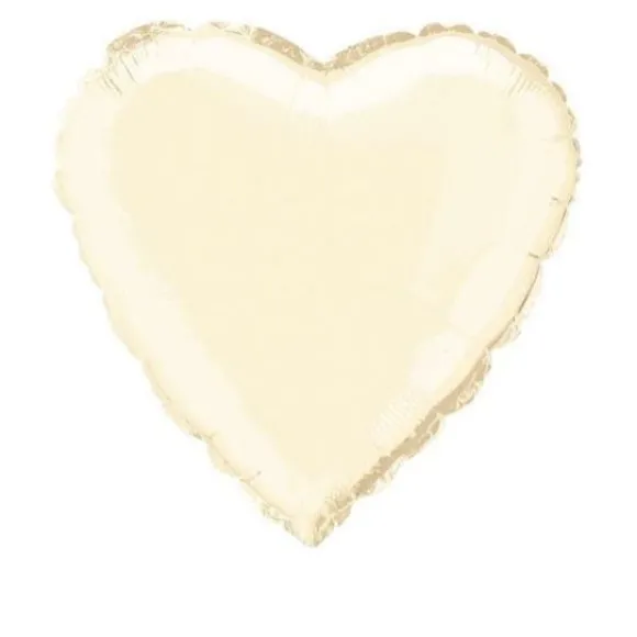 Ballon Mylar Coeur Ivoire 45 Cm
