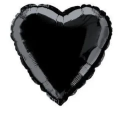 Ballon Mylar Coeur Noir 45 Cm