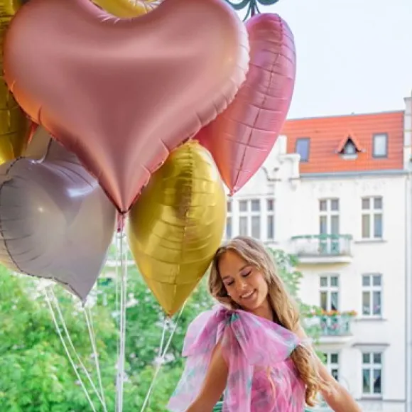 Ballon Mylar G Ant Coeur Blanc 75Cm