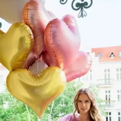 Ballon Mylar G Ant Coeur Or 75Cm
