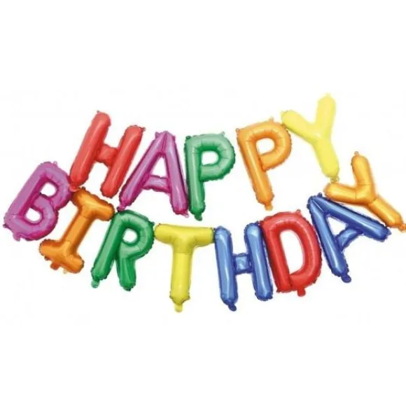 Ballon Mylar Happy Birthday Multicolore