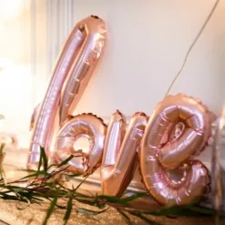 Ballon Mylar Mariage Love Rose Gold