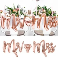 Ballon Mylar Mr Mrs Rose Gold