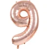 Ballon Mylar Rose Gold Chiffre 9 1M