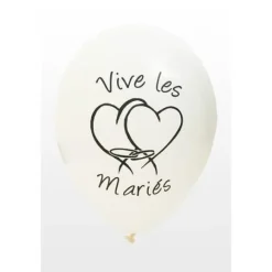 Ballon Vive Les Mari S Blanc X8