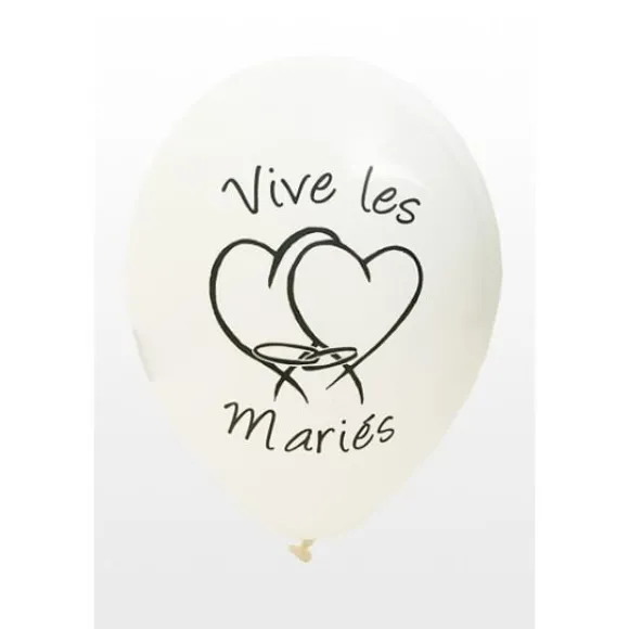 Ballon Vive Les Mari S Blanc X8