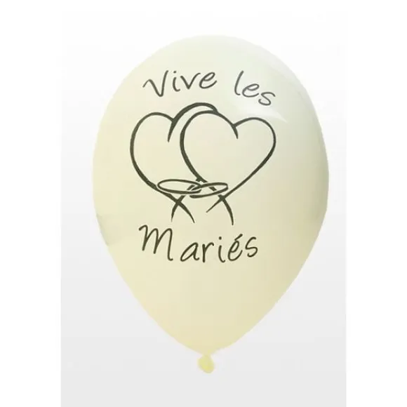 Ballon Vive Les Mari S Ecru X8