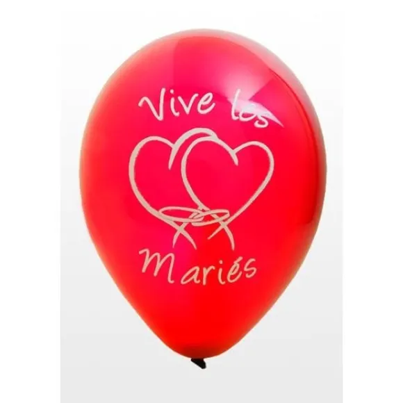 Ballon Vive Les Mari S Rouge X8
