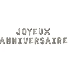 Ballons Gonflables Aluminium Joyeux Anniversaire Argent 30Cm