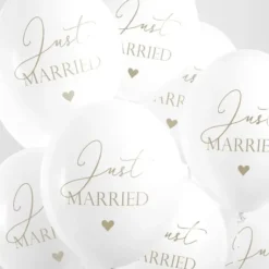 Ballons Mariage Imprim S Just Married Blanc 30 Cm X 6 Pi Ces