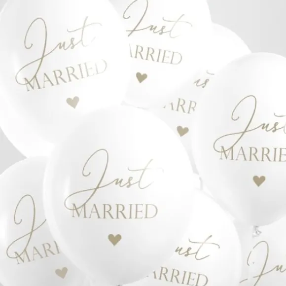Ballons Mariage Imprim S Just Married Blanc 30 Cm X 6 Pi Ces