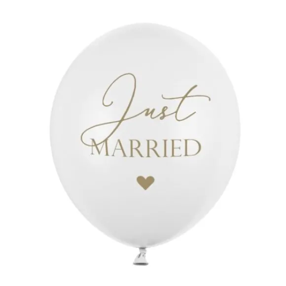 Ballons Mariage Imprim S Just Married Blanc 30 Cm X 6 Pi Ces