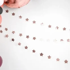 Banderole Guirlande Decorative Etoile Rose Gold