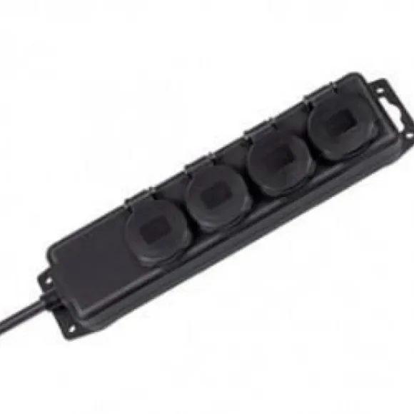 Bloc Multiprise Tanche Noir 4 Entr Es Pour Ext Rieur