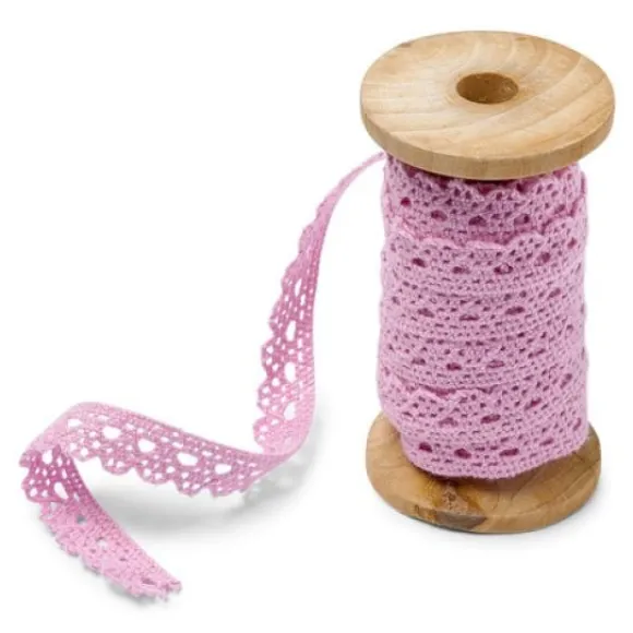 Bobine Dentelle Rose 10Mm X 5 M Tres