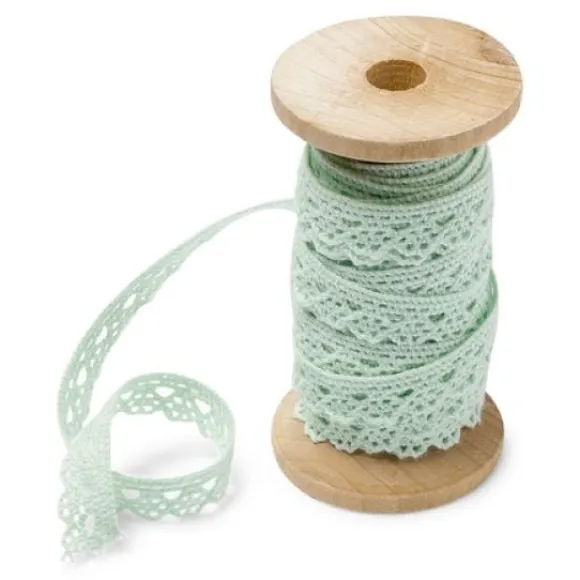 Bobine Dentelle Vert Anis 10Mm X 5 M Tres