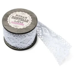 Bobine Large Dentelle Blanche 50Mm X 5 M Tres