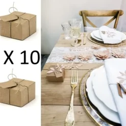 Boite A Drag Es Mariage Kraft Luxe Avec Etiquette X 10 Pi Ces