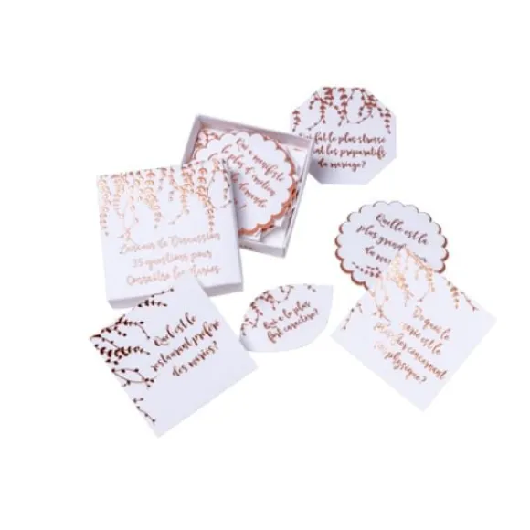 Boite De Jeu De 35 Cartes Lanceur De Discussion Rose Gold
