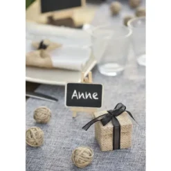 Boite Dragees Carr E En Jute Naturelle X 4 Pi Ces